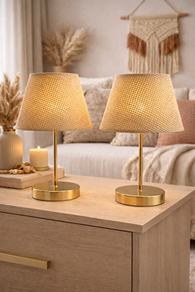 Emg DesiGn طقم عاكس الضوء مكون من قطعتين - طاولة بجانب السرير وغرفة المعيشة ل...