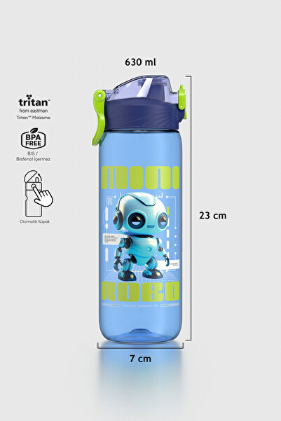 Renga Wave Desenli 630 ml Tritan Çocuk Matara 912167 Mavi