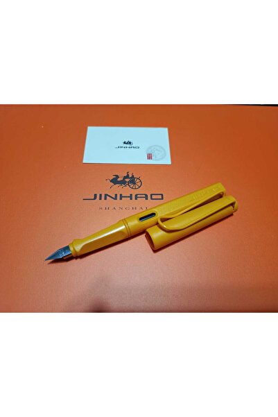 jinhao Dolma Kalem METALİK KAYISI SARI GÖVDE (F) 0,60mm uç sert plastik gövde