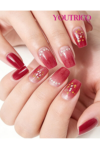 Youtrico 22 Fingers Glitter Nail Polish Stickers Self-adhesive Diy Fake Nail