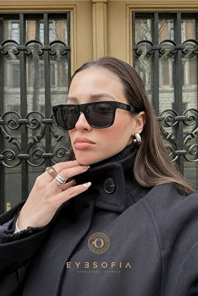 Eyesofia Angeles High Quality Bone Black Unisex Sunglasses