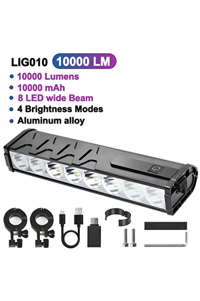 Choice مصباح أمامي للدراجة من نيوبولر، 8 مصابيح LED، 10000 لومن، 10000 مللي أ...