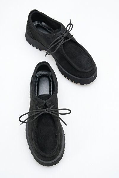 MARSEDO Babs Γυναικεία Loafer Χοντρή σόλα με κορδόνια Casual Παπούτσια Μαύρο ...