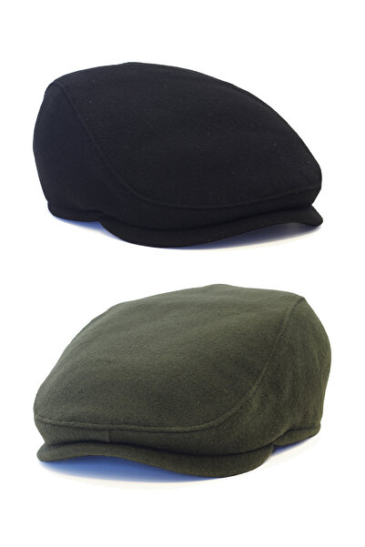 Capstories طقم قبعة شتوية مكون من قطعتين - قماش صوف كشمير - قبعات مقاس قياسي
