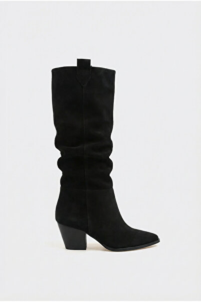 SHOEMARK İdra Siyah Hakiki Deri Süet Çizme