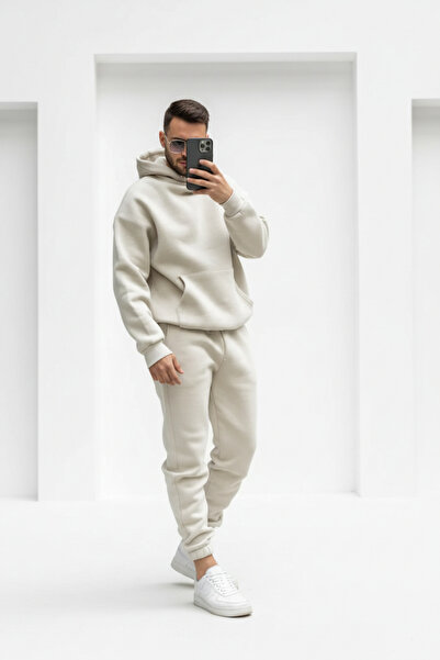 Runades Ανδρικό Σετ Φούτερ με κουκούλα με μαλακή υφή Oversize - Casual