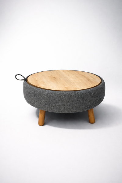 Zem İriva Sandıklı Mekanizmalı Orta Sehpa/Bench, Gri