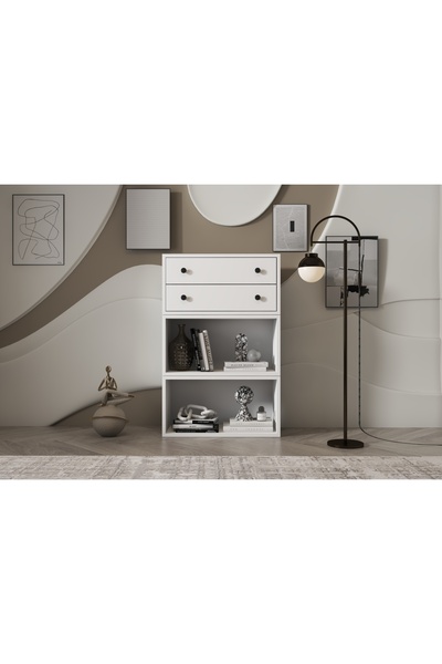 Nettrends Rafli Çekmeceli Sifonyer Beyaz 65 Cm Sfn-1038-ç