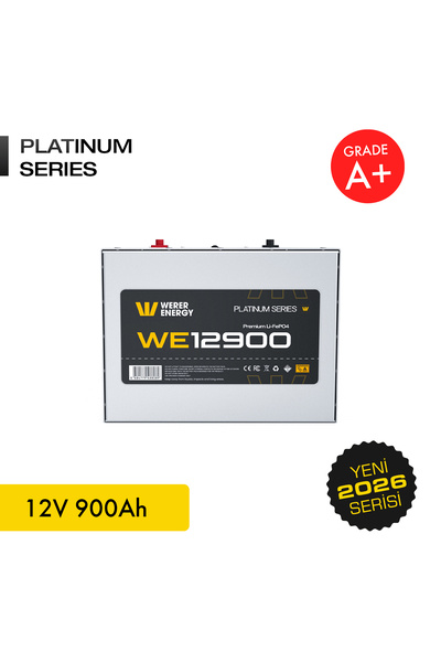 WERER ENERGY 12V 900Ah LiFePO4 Platinum Series Bluetooth'lu Lityum Demir Fosf...