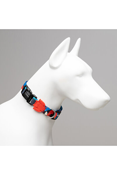 Lindodogs Lindo Dogs Red Line طوق رقبة الكلب أحمر/أزرق صغير