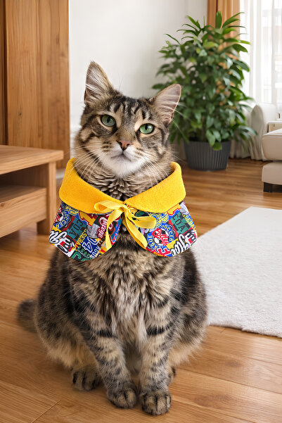 Minikpaw aksesuar Retro Cat and Small Breed Dog Scarf