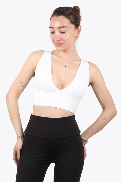 Mckanzie 9036 V-Neck Ribbed Thick Belt Bustier