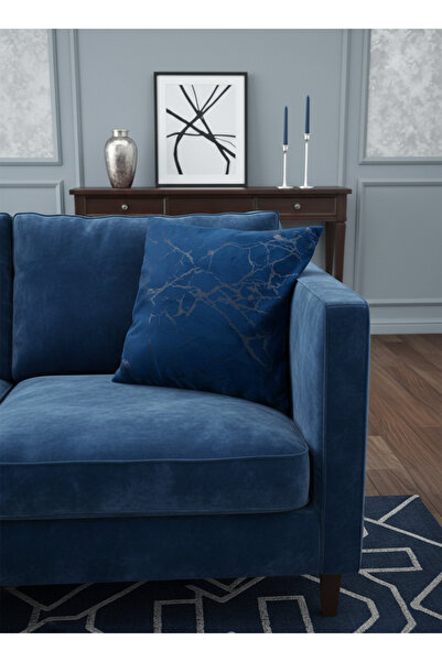 Brillant %100 Kadife Kırlent Yastık Kılıfı 2'li (gece Mavisi)