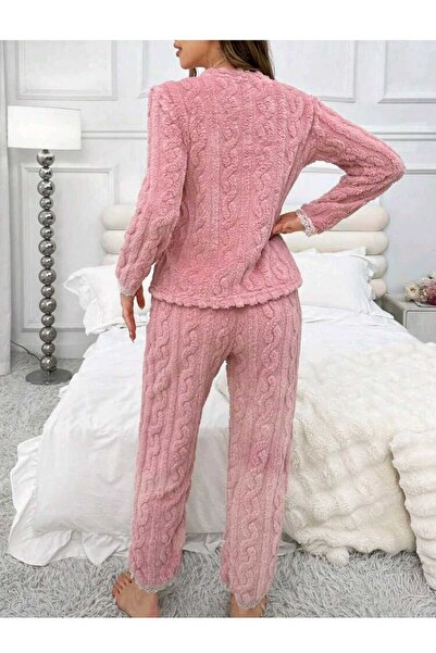 Nu Pijama groasa velsoft ,cu dantela,de iarna