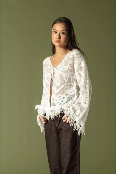 MU&ME BOUTİQUE Hirka Silvery Textured Fabric