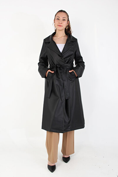 Mckanzie 2238 Kuşaklı Deri Pardesü