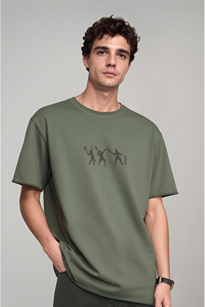 Klotho MAIA Men's Tennis Oversize T-Shirt with Embroidery Detail