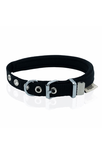 Doggie Comfort Woven Dog Collar Small Black 1.5x25-30 Cm