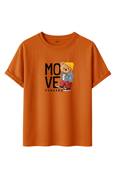 DK DAKSEL Πολύχρωμο μπλουζάκι Move Forward Teddy Bear με τύπωμα 100% βαμβακερ...
