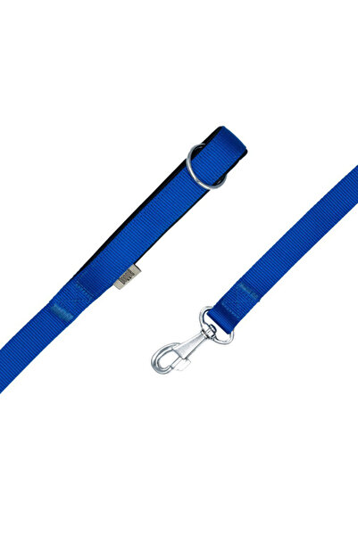 Doggie Comfort Woven Dog Walking Collar Medium Blue 2X140 cm