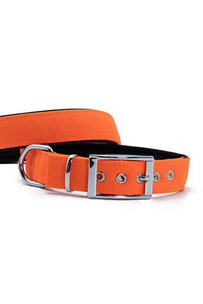 Doggie طوق كلب منسوج من إيليت برتقالي كبير 3x47-55 سم