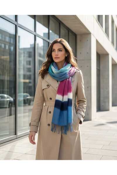 Cashmere Cashemere Gradient Wool Shawl - Multi-Colored