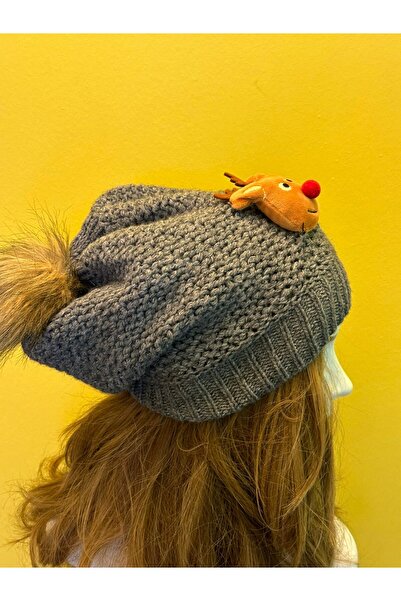 Gönülden Tasarım Шапка з помпоном, оленем і собакою