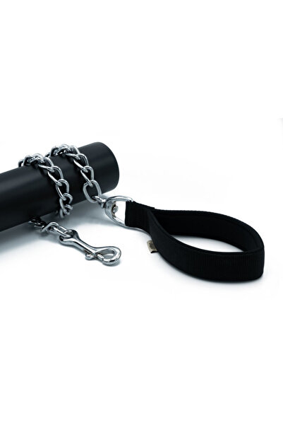 Doggie طوق كلب منسوج مريح، أسود متوسط، مقاس 4.5 × 80 سم