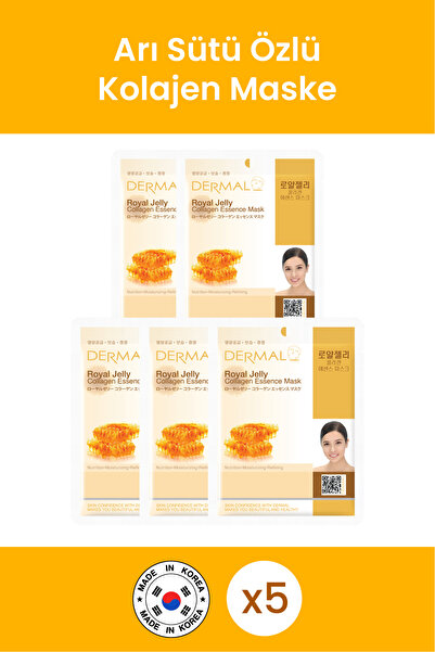 Dermal Besleyici, Nemlendirici, Arındırıcı Arı Sütü Özlü Kolajen Maske 23gr 5...