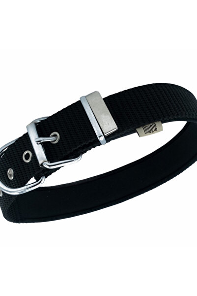 Doggie طوق كلب منسوج مريح كبير أسود 4x57-65 سم