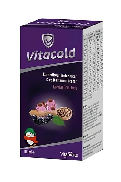 vitamaks Vitacold Vitamin Mineral Kara Mürver Beta Glukan Şurup 100 ml