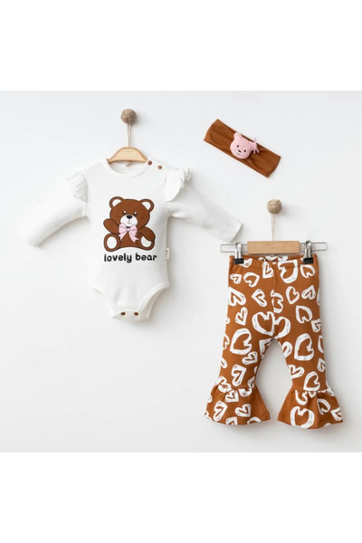 Micii Ștrumfi Set 3 piese pentru fete Ursuleț minunat - 100% bumbac