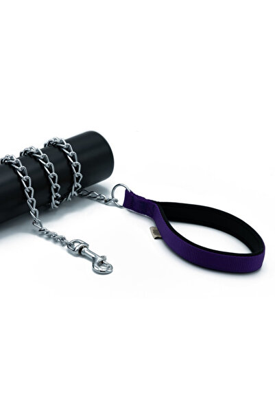 Doggie طوق كلب منسوج مريح أرجواني متوسط 3x110 سم