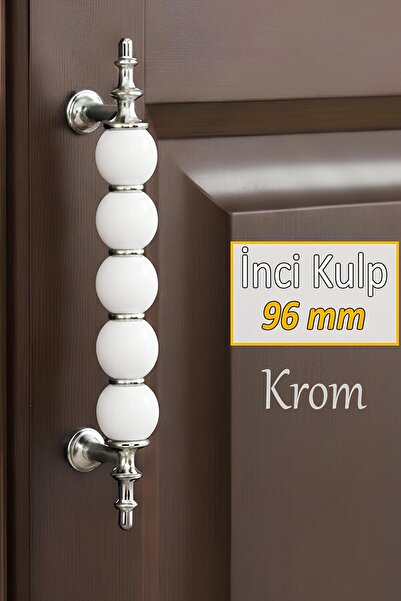 GLASWEN Mâner Pearl 96 mm Cromat Mâner pentru bucătărie Mâner pentru sertar M...