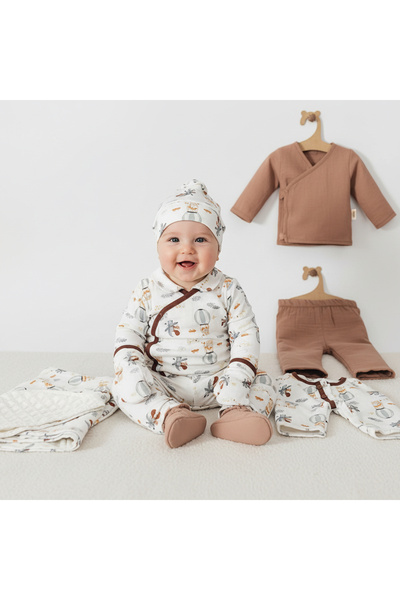 MİLAYS LİFE HOME COLLECTİON Baby Boy Muslin Balloon Figure Set 0-3 Months