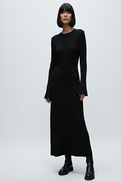 Cockatoo Ribbed Knit Dress with Waist Detail