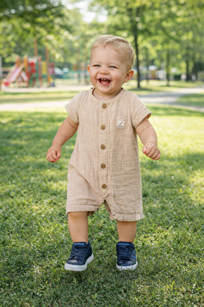 Begisa Begi %100 Pamuk Müslin Kız Erkek Bebek Kısa Kollu Çıtçıtlı Tulum 22404...