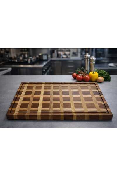 WoodBay Natural Walnut Wood Chef Cutting Board 45×33×4 cm – Thick Solid Wood ...