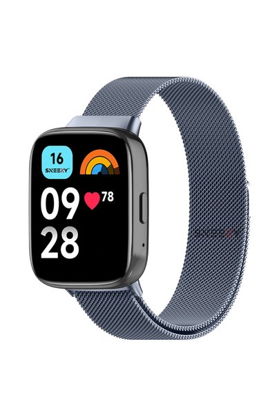 Sneezy Redmi Watch 3 Active İle Uyumlu Metal Hasır Kordon Woven Wire Metal Ta...