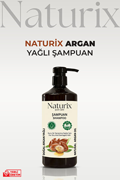 Naturix Argan Yağlı Şampuan 600 ml – Yıpranmış Saçlar Için Doğal Bakım Ve Nem...