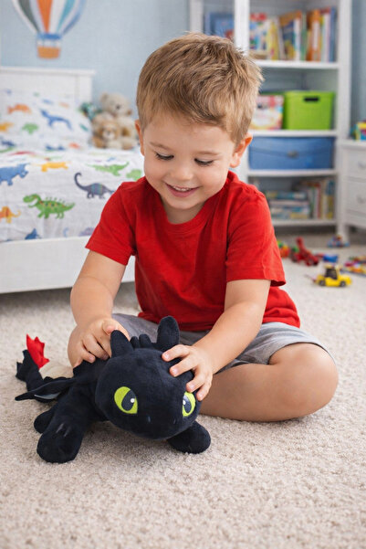 ŞAŞKIN HOUSE Ejderhanı Nasıl Eğitirsin 35cm Dişsiz Ejderha Yumuşak Peluş Oyuncak