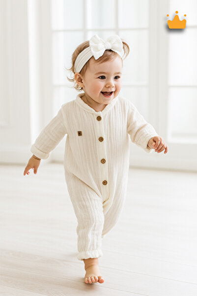 Babyhola 0-9 Months Mountain Quality Baby Girl Holiday Suit Ecru 22402