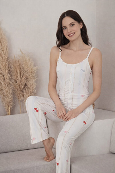 Pemilo Women's 2028-3 Lycra Strap Pajama Set