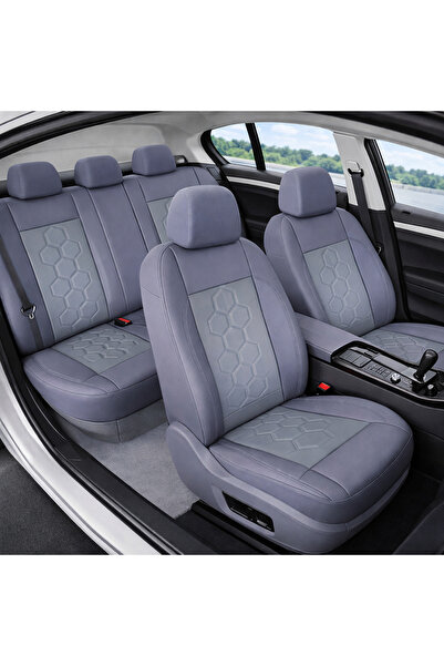 SMARTIC Huse scaune auto Smartic, Insertii piele perforata S08, 11 piese, com...