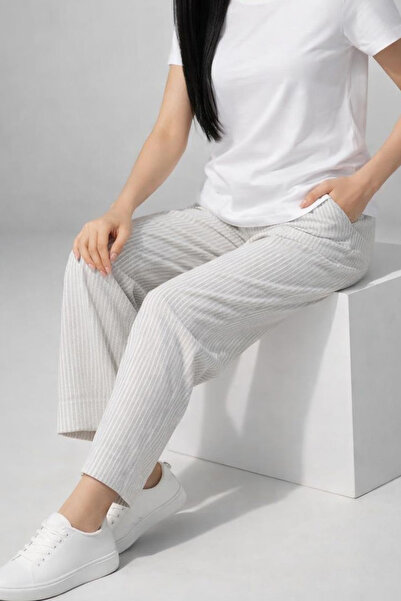 OMG Premium Corded Fabric Texture Sweatpants Elastic Waist with Pockets Strai...