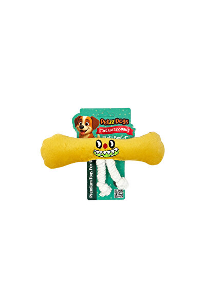 PetzzDogs لعبة مضغ للكلاب من القطيفة المتينة من فيوري، لون أصفر، 11 × 7.5 سم