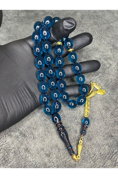 Mos Tespih Large Size Imamesi Embroidered High End Powder Amber Prayer Beads