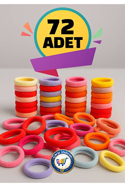 nistabolje Renkli Saç Tokası 72 Adet Havlu Lastik Toka Orta Boy Esnek Dayanıklı