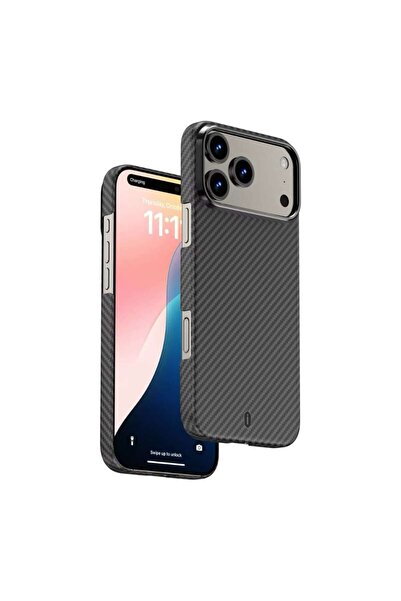 WIWU iPhone 17 Pro Kılıf M-safe Şarj Özellikli DCC-206 Aramid Air Kapak Siyah