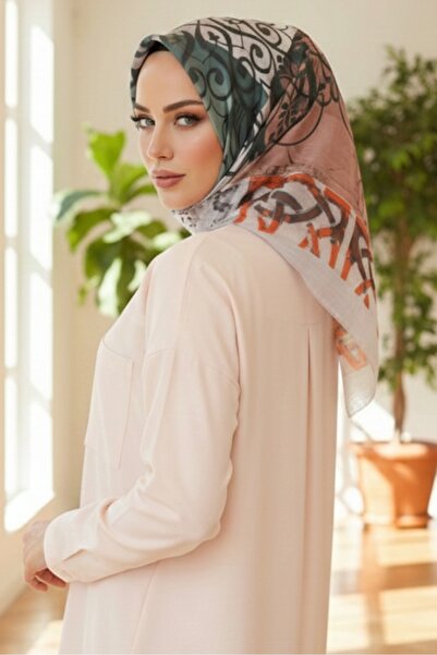 Bestenur وشاح منقوش ناعم 1188 - بيج